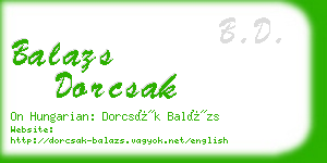 balazs dorcsak business card